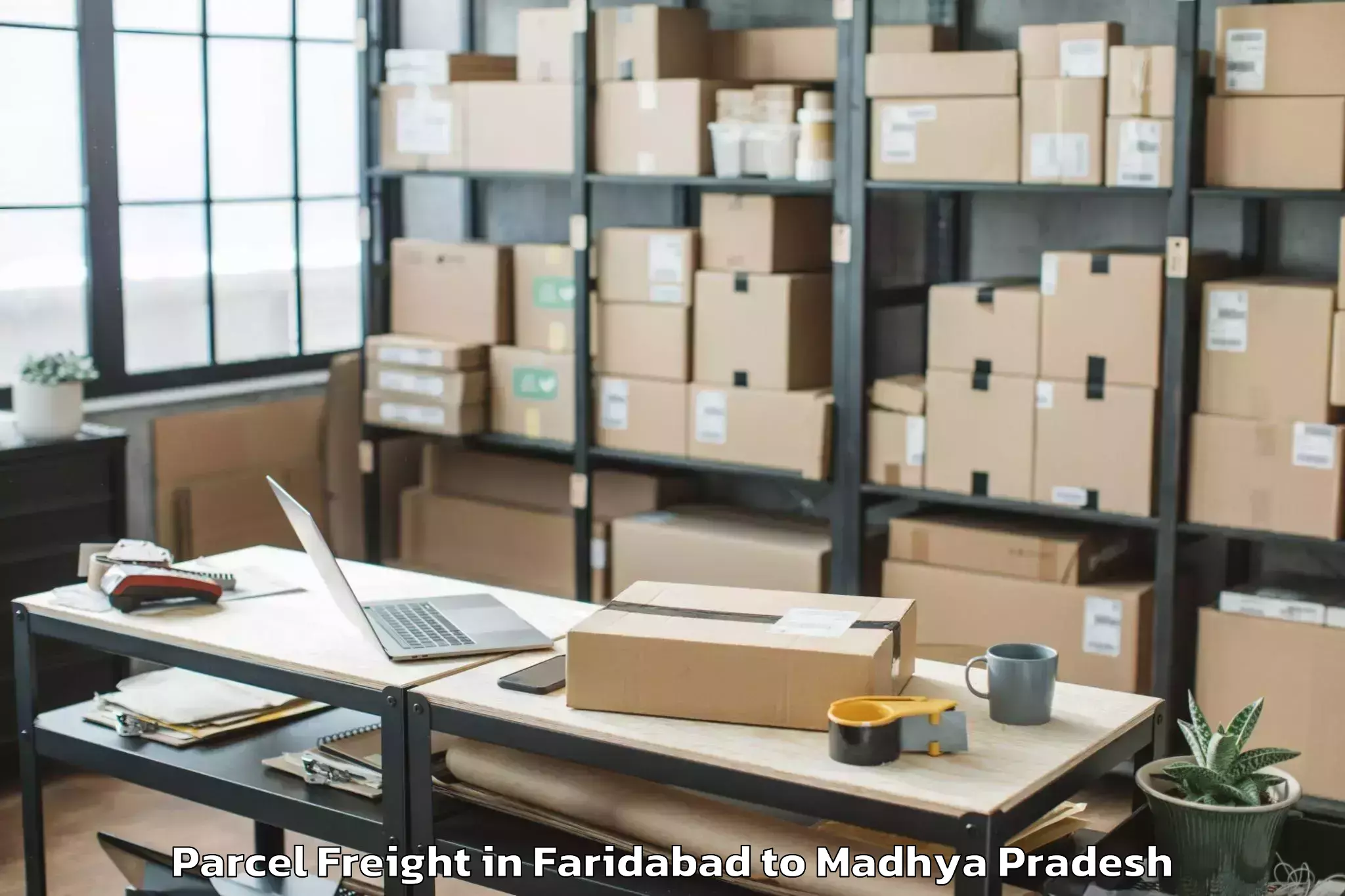 Book Faridabad to Nasrullahganj Parcel Freight Online